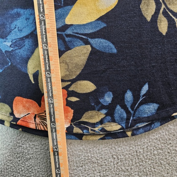 Chico's Knit Top Women Size 0 Floral Print Multicolor Preppy - Picture 9 of 10